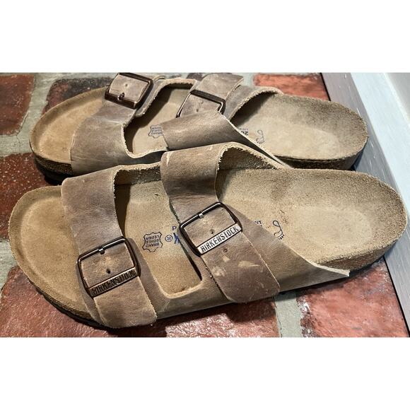 Birkenstock Arizona Tobacco Brown Oiled Leather Soft Footbed Regular Size 41 - Picture 2 of 10